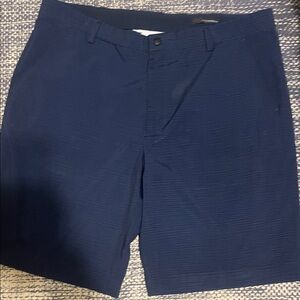 Greg Norman Collection Navy Textured Flat-Front Shorts